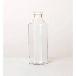 Octagonal Clear Glass Bottle Vase - Hearth & Hand with Magnolia - NEW